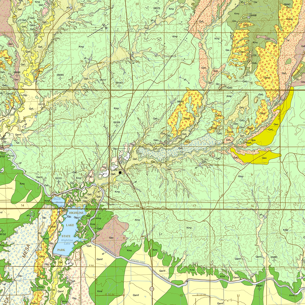 OF-24-06 Geologic Map of the Highline Lake Quadrangle, Mesa and Garfield Counties, Colorado