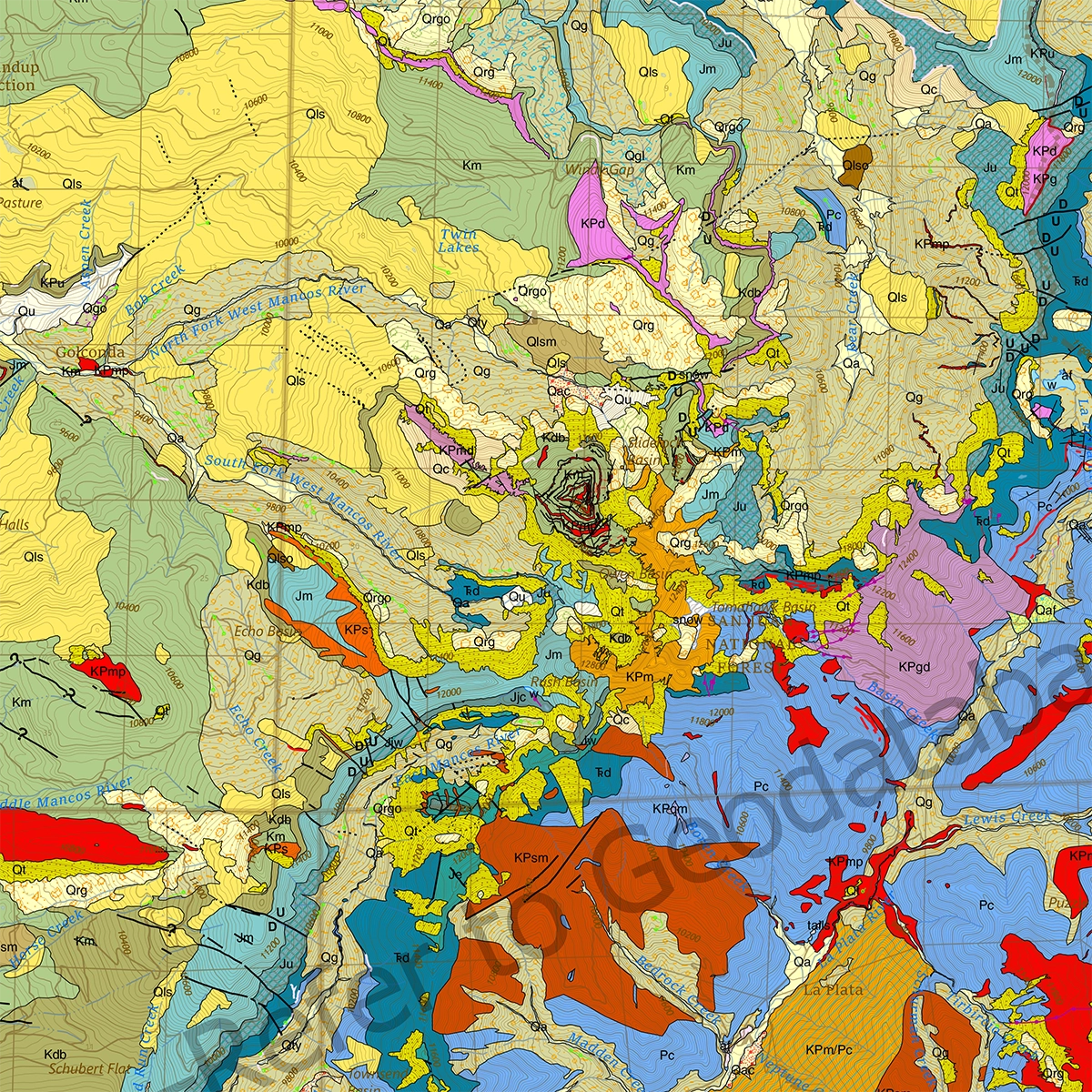 OF-25-08 Digital Geologic Map Database of the La Plata Mountains Map Area, La Plata, Monument Hill, Rampart Hills, and Thompson Park Quadrangles, La Plata and Montezuma Counties, Colorado