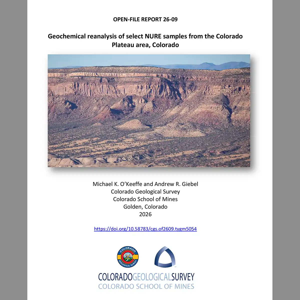 OF-26-09 Geochemical Reanalysis of Select NURE Samples from the Colorado Plateau Area, Colorado