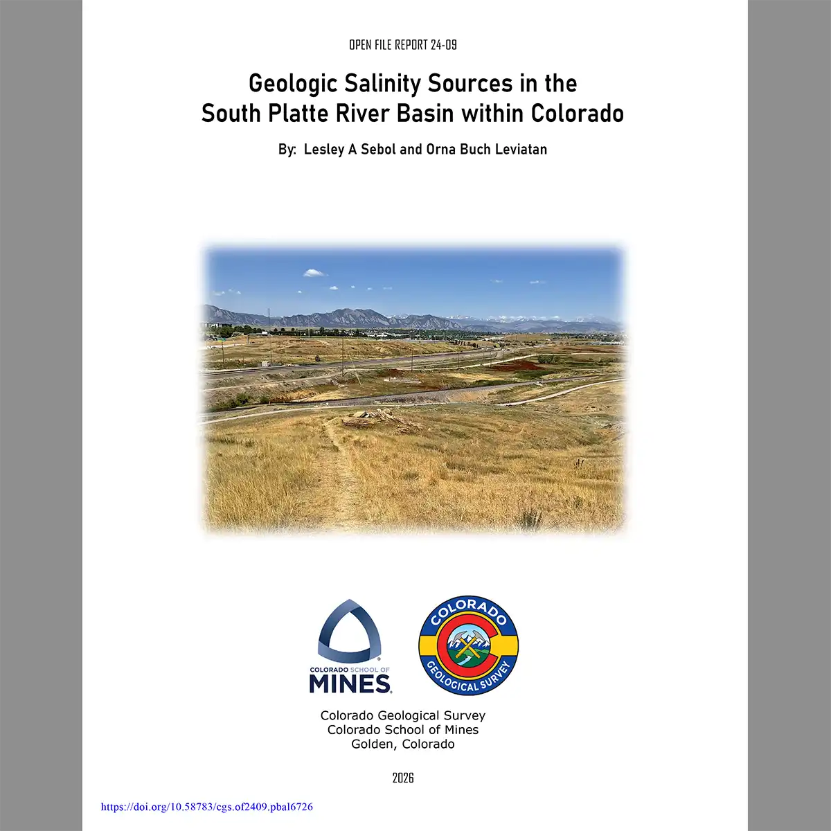 OF-24-09 Geologic Salinity Sources in the South Platte River Basin within Colorado