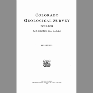 B-05 Reconnaissance of the Geology of the Rabbit Ears Region, Routt, Grand, and Jackson Counties, Colorado