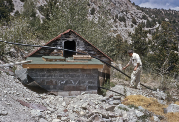 Hortense Hot Springs well house, Chaffee County, Colorado, [1990?]. Photo credit: CGS.