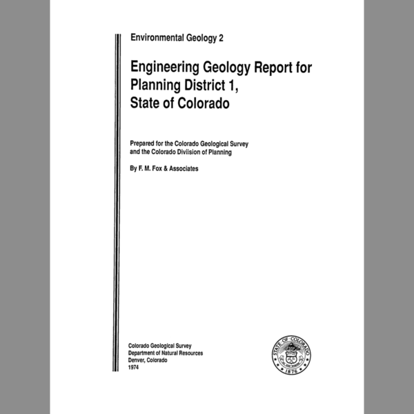 EG-02 Engineering Geology Report for Planning District 1, Colorado