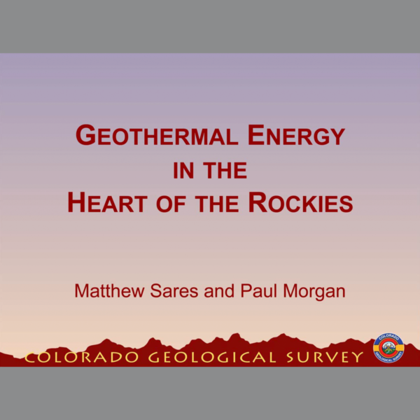 ENE-2009-01 Geothermal Energy in the Heart of the Rockies