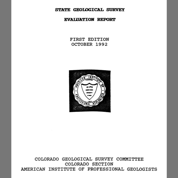 GEO-1992-01 State Geological Survey Evaluation Report (First Edition)
