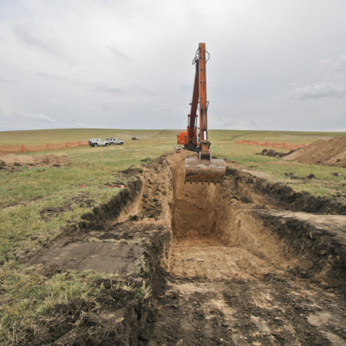 The initial excavation of the Anton Scarp trench, Washington County, Colorado, June 2005. Photo credit: Jeremy McCreary for the CGS.