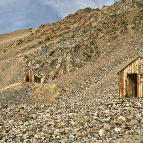 Abandoned mine structures in the Pike-San Isabel National Forest, Colorado. Photo credit: Colorado Geological Survey