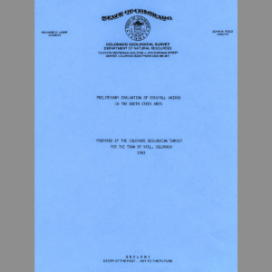 HAZ-1983-01 Preliminary Evaluation of Rockfall Hazard in the Booth Creek Area