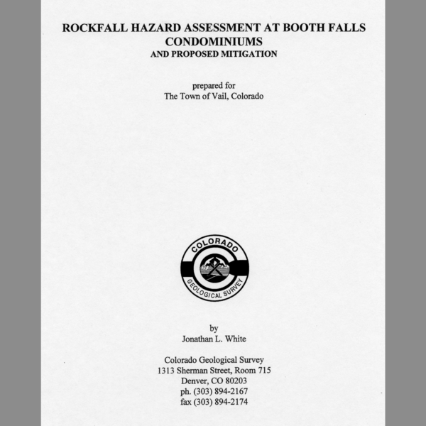 HAZ-1997-01 Rockfall Hazard Assessment at Booth Falls Condominiums and Proposed Mitigation