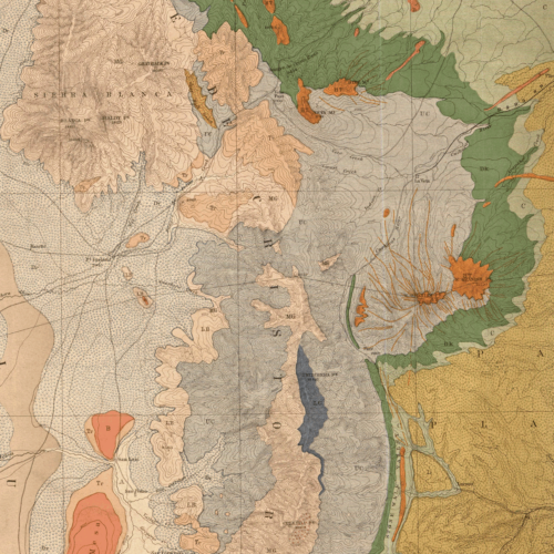 HM-01-16 1877 Geologic Map, Sheet XVI: South-Central CO and Part of NM (Hayden) (detail)