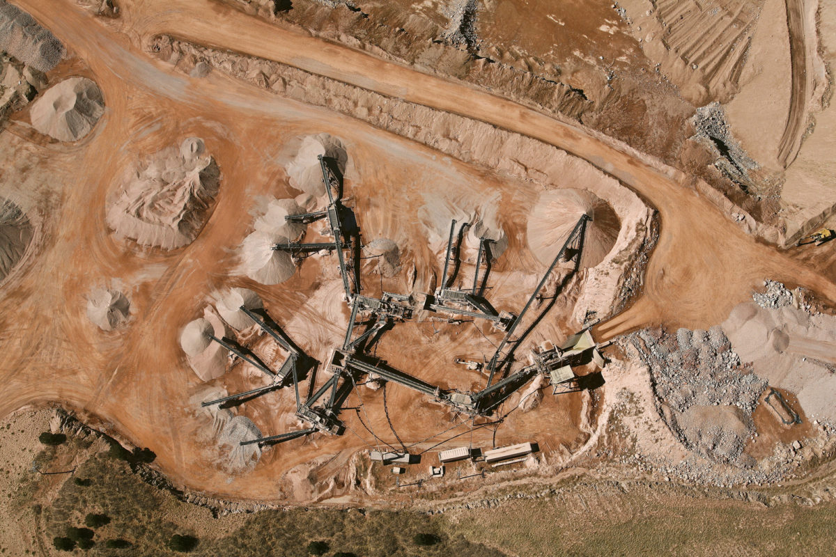 Aerial view of the now-shuttered Pikeview Quarry operation near Colorado Springs, Colorado, April 2008. Photo credit: Colorado Geological Survey.