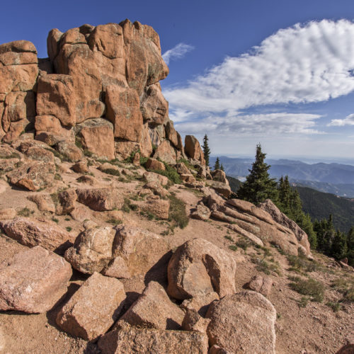 Pikes Peak granite near Colorado Springs, 2018. Photo credit: Mike O'Keeffe for the CGS.