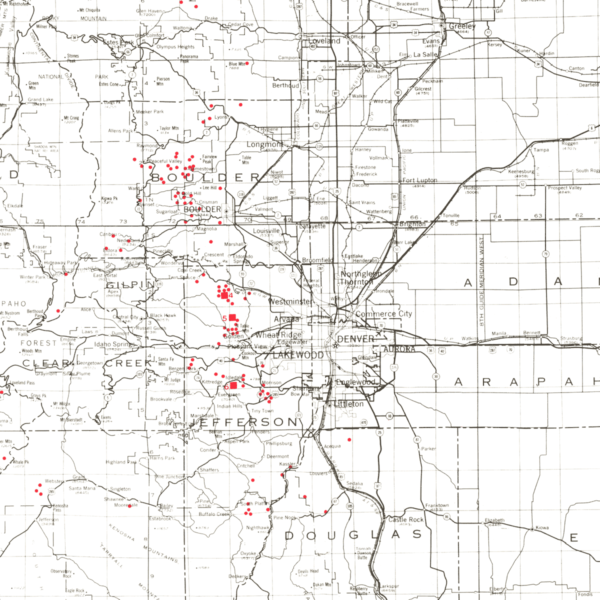 MS-11 Map and Directory of Colorado Uranium and Vanadium Mining and Milling Activities (detail)