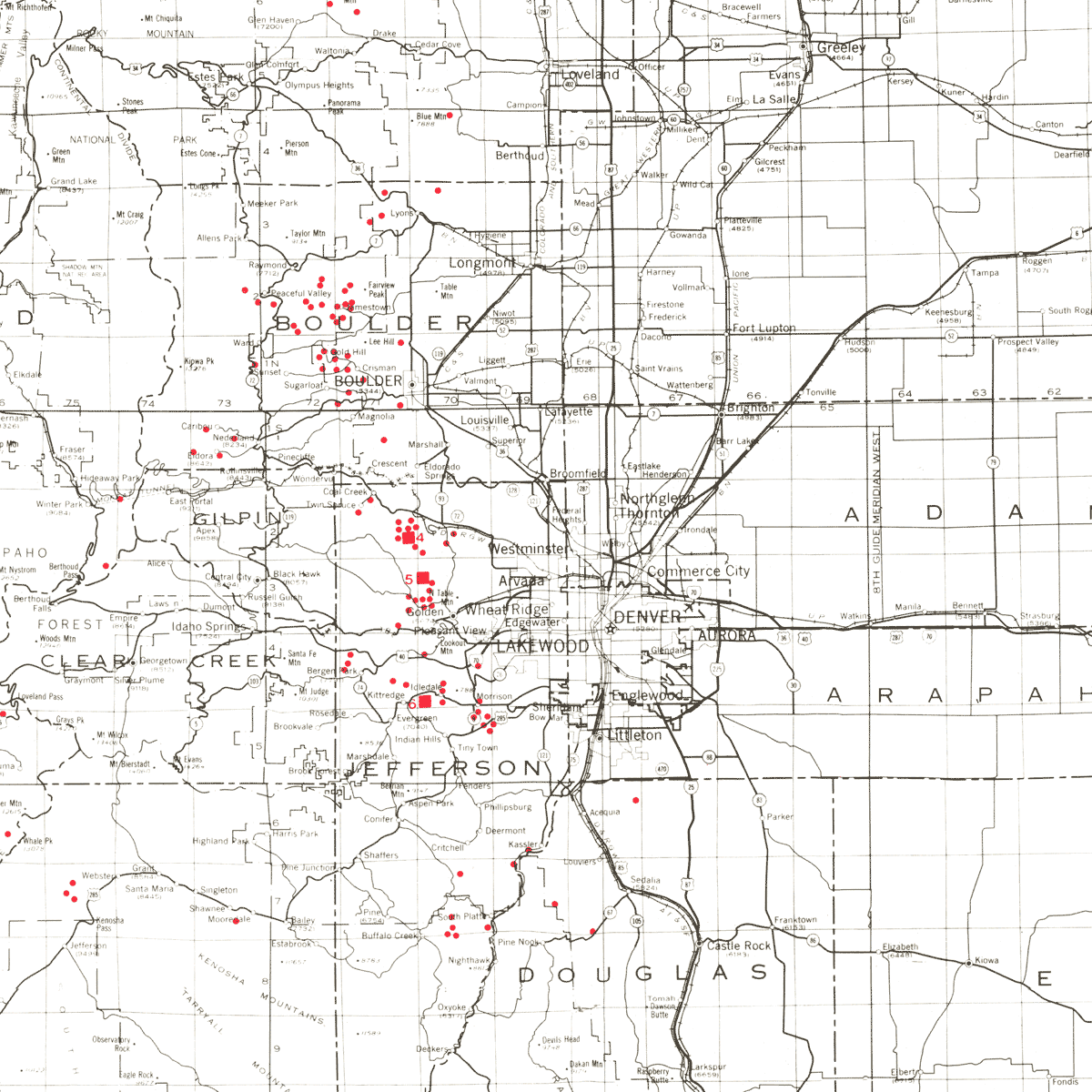 Colorado Abandoned Mines Map MS 11 Map and Directory of Colorado Uranium and Vanadium Mining 