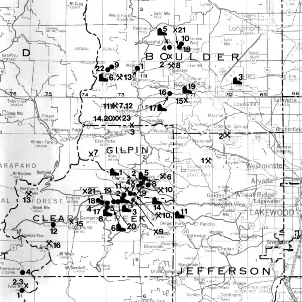 MS-24 Metal Mining Activity Map of Colorado and Directory, 1984