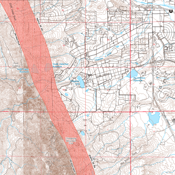MS-32 Map of Areas Susceptible to Differential Heave in Expansive, Steeply Dipping Bedrock, City of Colorado Springs, Colorado (detail)
