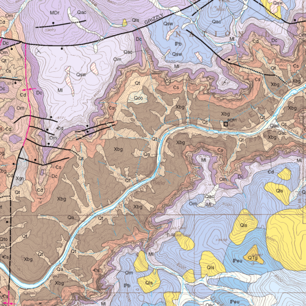 MS-35 Geologic Map of the Shoshone Quadrangle, Garfield County, Colorado (detail)