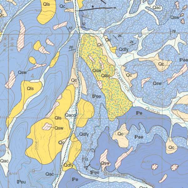 MS-37 Geologic Map of the Cottonwood Pass Quadrangle, Eagle and Garfield Counties, Colorado (detail)