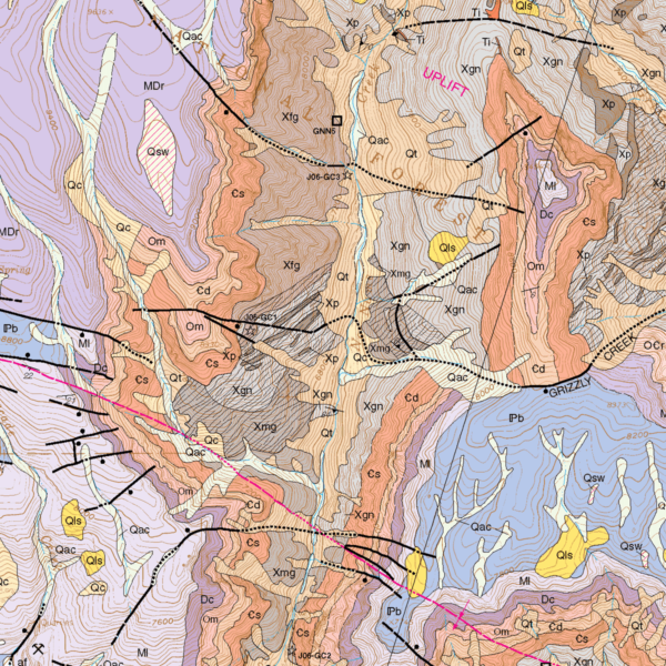 MS-38 Geologic Map of the Glenwood Springs Quadrangle, Garfield County, Colorado (detail)