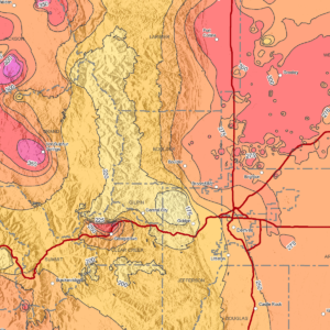 MS-51 Interpretive Geothermal Gradient Map of Colorado (detail)