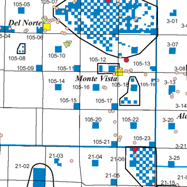 OF-00-15 Evaluation of Mineral and Mineral Fuel Potential of Alamosa, Conejos, and Rio Grande Counties State Mineral Lands Administered by the Colorado State Land Board (detail)
