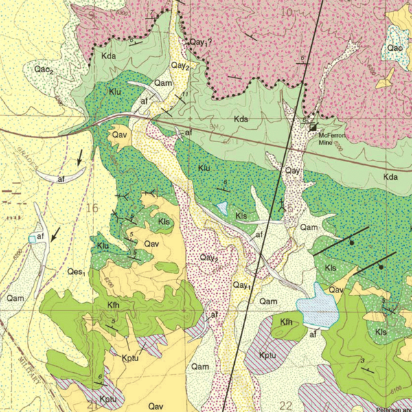 OF-02-02 Geologic Map of the Elsmere Quadrangle, El Paso County, Colorado (detail)