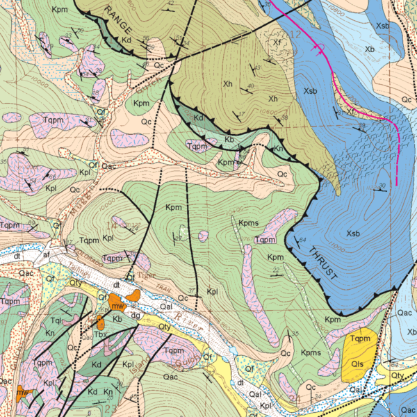 OF-02-03 Geologic Map of the Keystone Quadrangle, Summit County, Colorado (detail)