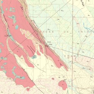 OF-02-06 Geologic Map of the Fort Garland SW Quadrangle, Costilla County, Colorado (detail)
