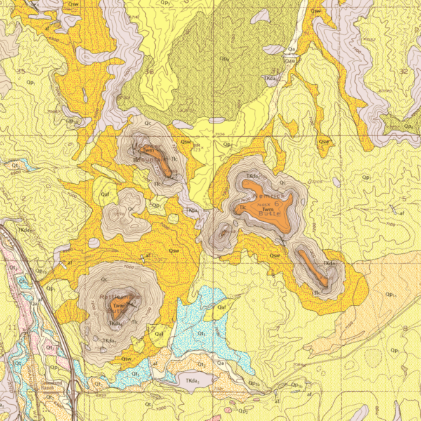 OF-03-09 Geologic Map of the Greenland Quadrangle, Douglas and El Paso Counties, Colorado (detail)