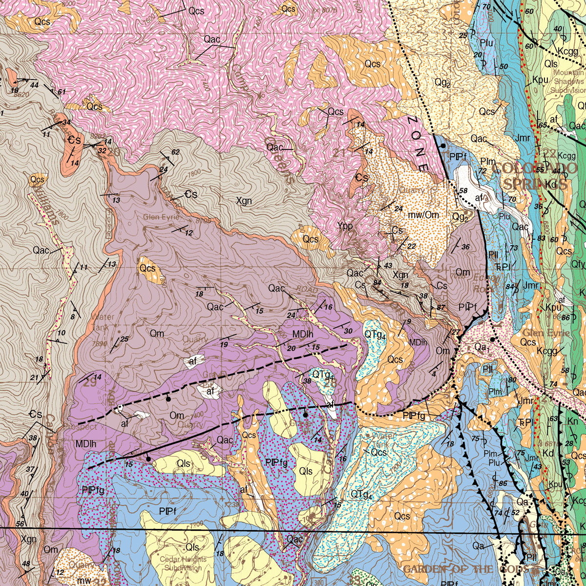 Map Of El Paso County Colorado OF 03 18 Geologic Map of the Cascade Quadrangle, El Paso County 