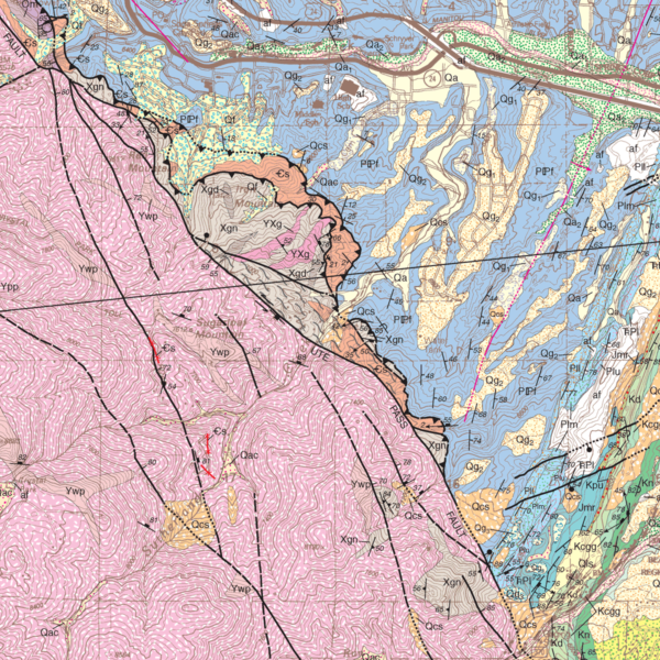 OF-03-19 Geologic Map of the Manitou Springs Quadrangle, El Paso and Teller Counties, Colorado (detail)
