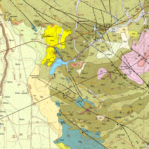 OF-04-04 Geologic Map of the Buena Vista East Quadrangle, Chaffee County, Colorado (detail)