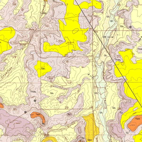 OF-04-06 Geologic Map of the Cherry Valley School Quadrangle, Elbert, Douglas, and El Paso Counties, Colorado (detail)