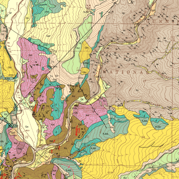 OF-05-05 Geologic Map of the Almont Quadrangle, Gunnison County, Colorado (detail)