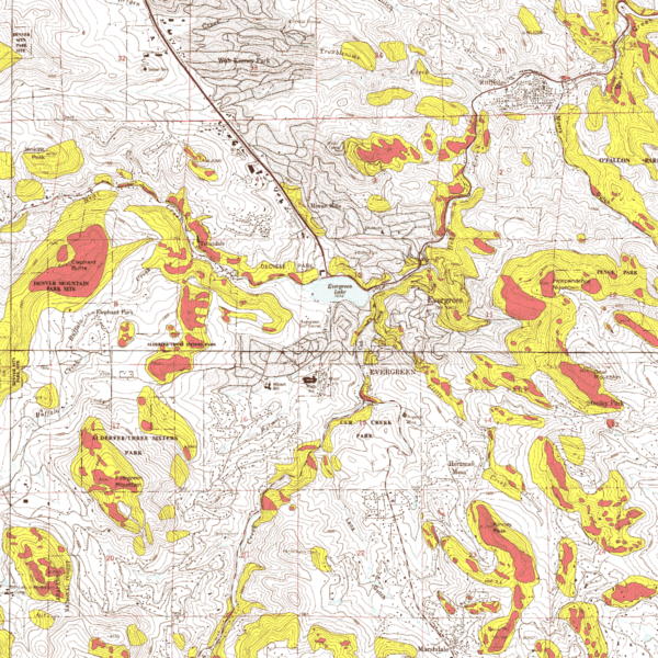 OF-06-02 Rockfall Hazards Susceptibility in the Evergreen Area, Jefferson County, Colorado (detail)