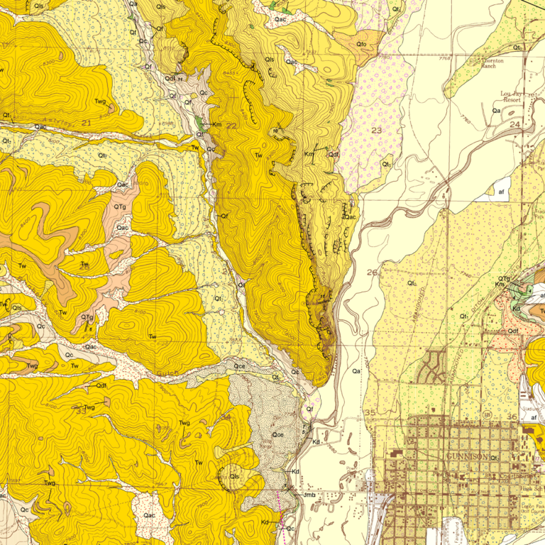 OF0604 Geologic Map of the Gunnison Quadrangle, Gunnison County