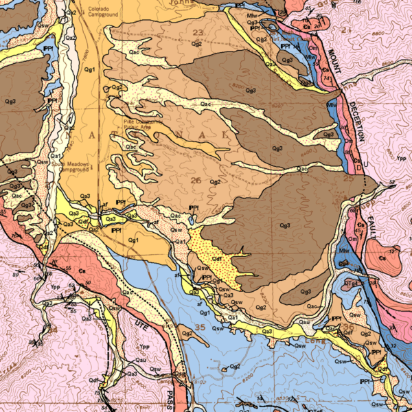 OF-07-07 Geologic Map of the Mount Deception Quadrangle, Teller and El Paso Counties, Colorado (detail)