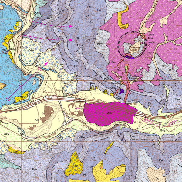 OF-08-14 Geologic Map of the Dotsero Quadrangle, Garfield and Eagle Counties, Colorado (detail)