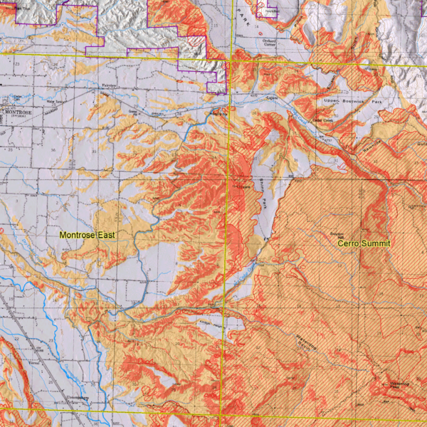 OF-09-01 Geologic Hazards Mapping Project of the Uncompahgre River Valley Area, Montrose County, Colorado (detail)