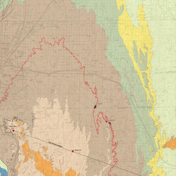 OF-11-01P Bedrock Geologic Map of the Denver Basin (detail)