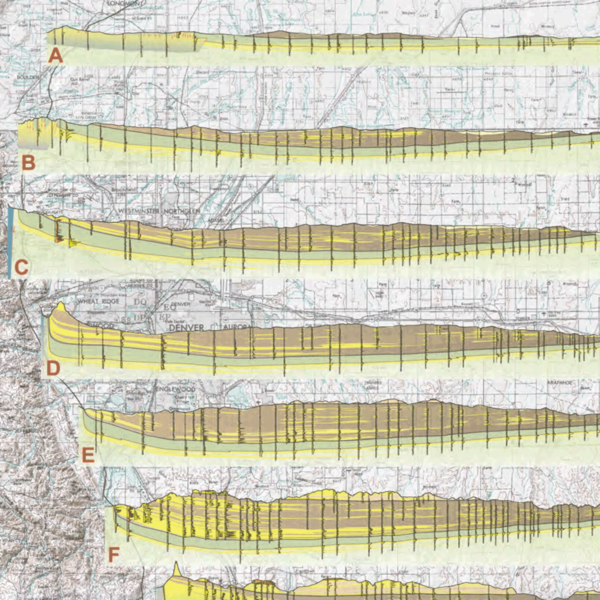 OF-11-03 Cross-sections of the Fresh-water-bearing Strata of the Denver Basin between Greeley and Colorado Springs, Colorado (detail)