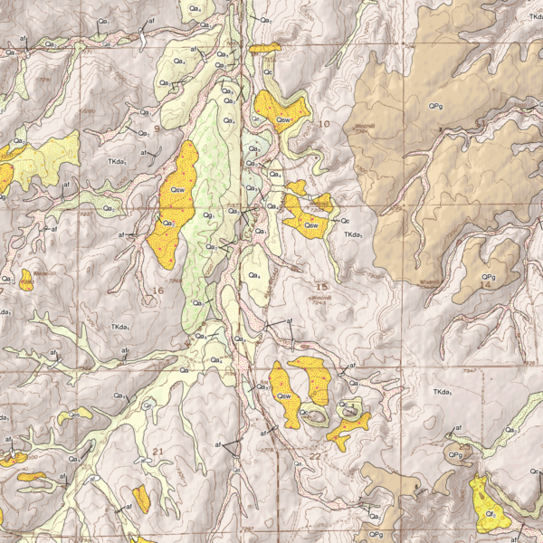 OF-12-03 Geologic Map of the Eastonville Quadrangle, Elbert County, Colorado (detail)