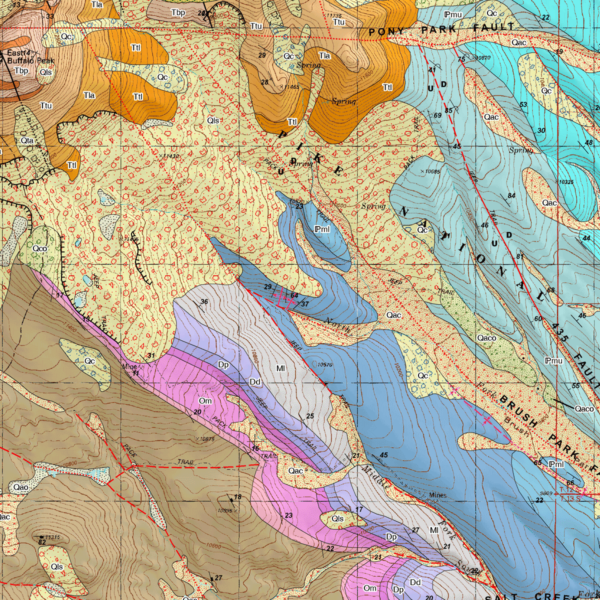 OF-12-07 Geologic Map of the Marmot Peak Quadrangle, Chaffee and Park Counties, Colorado (detail)