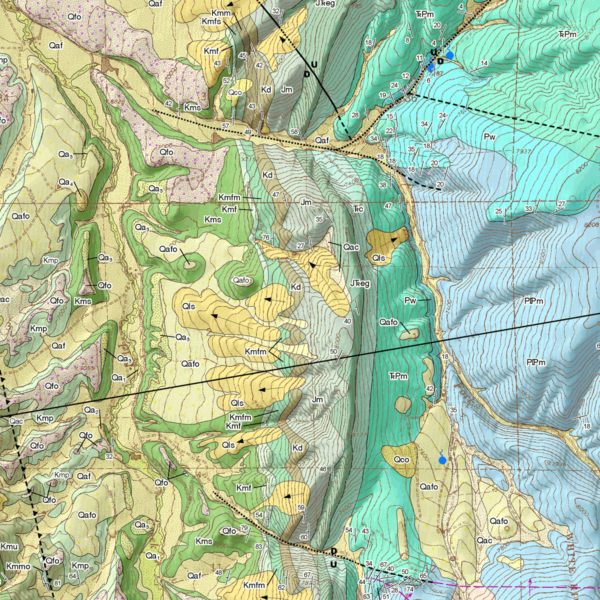OF-13-02 Geologic Map of the LO 7 Hill Quadrangle, Rio Blanco County, Colorado (detail)