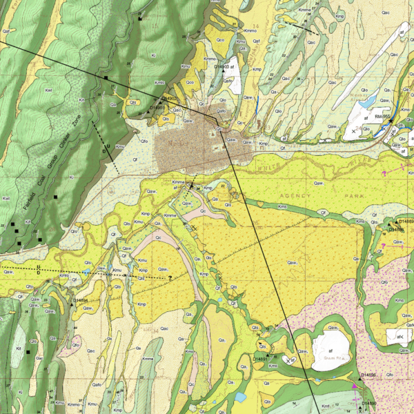 OF-13-03 Geologic Map of the Meeker Quadrangle, Rio Blanco County, Colorado (detail)