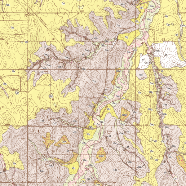 OF-14-01 Geologic Map of the Cabin Gulch Quadrangle, Elbert County, Colorado (detail)
