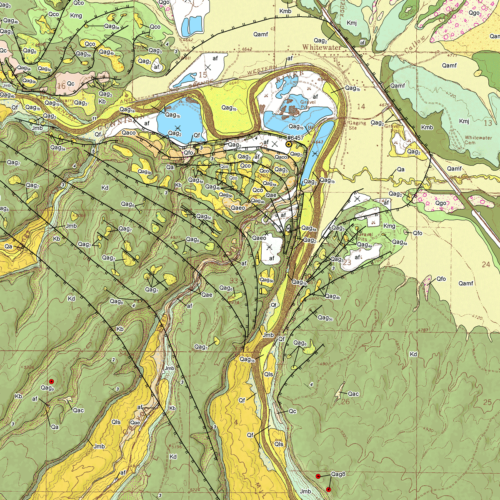 OF-14-09 Geologic Map of the Whitewater Quadrangle, Mesa County, Colorado (detail)