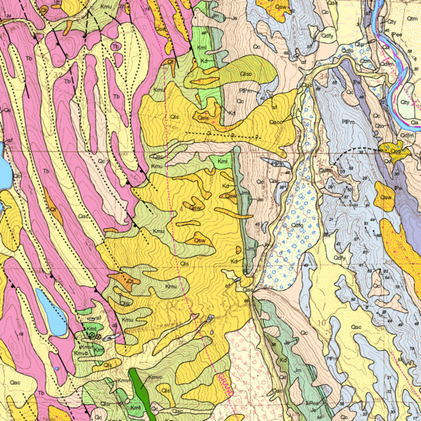 OF-14-14 Geologic Map of the Cattle Creek Quadrangle, Garfield County, Colorado (detail)