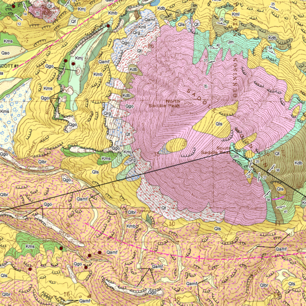 OF-15-06 Geologic Map of the Crawford Quadrangle, Delta and Montrose Counties, Colorado (detail)