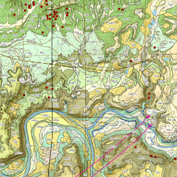 OF-15-08 Geologic Map of the Lazear Quadrangle, Delta County, Colorado (detail)